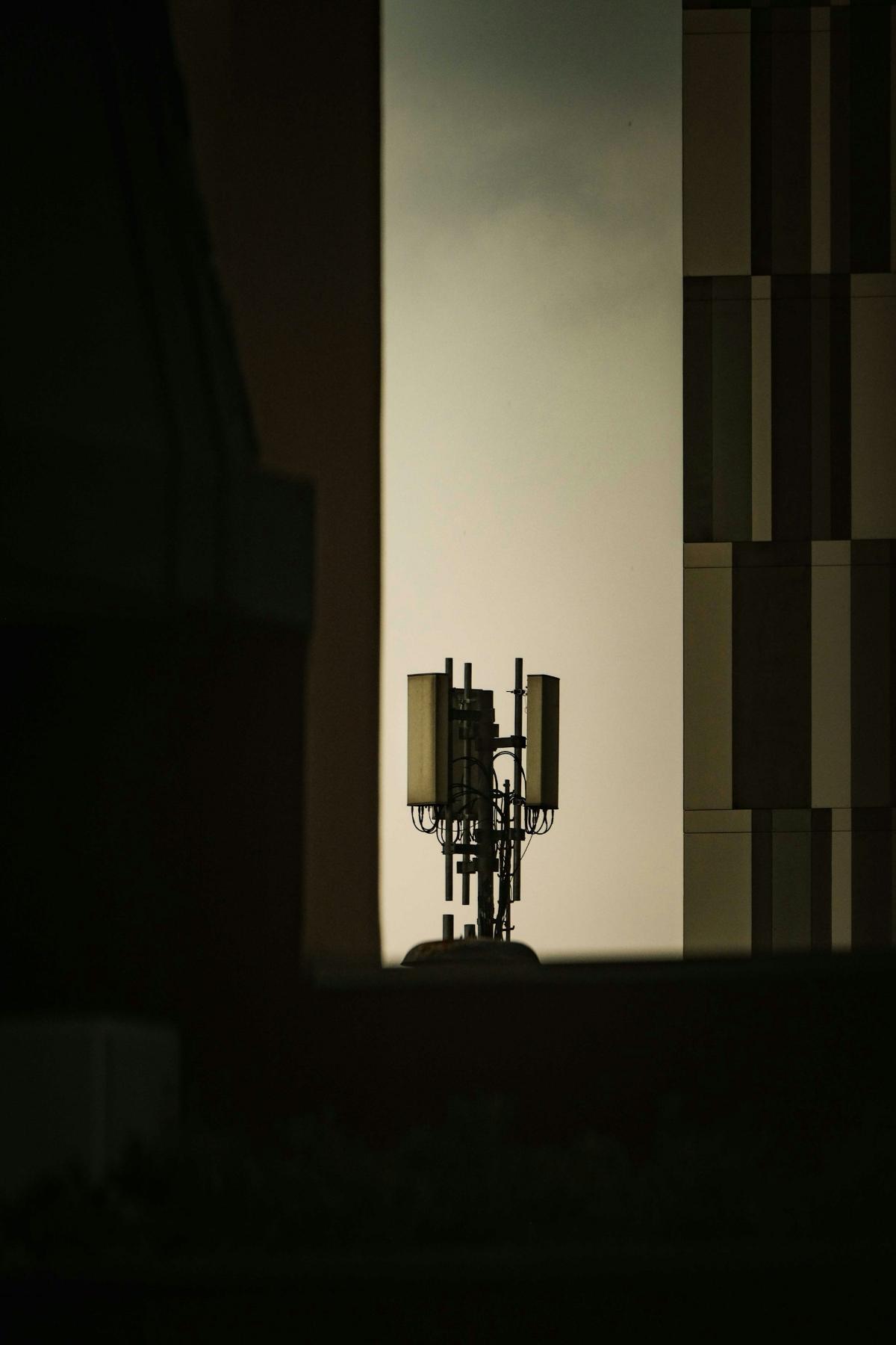 Antenna mast at dusk